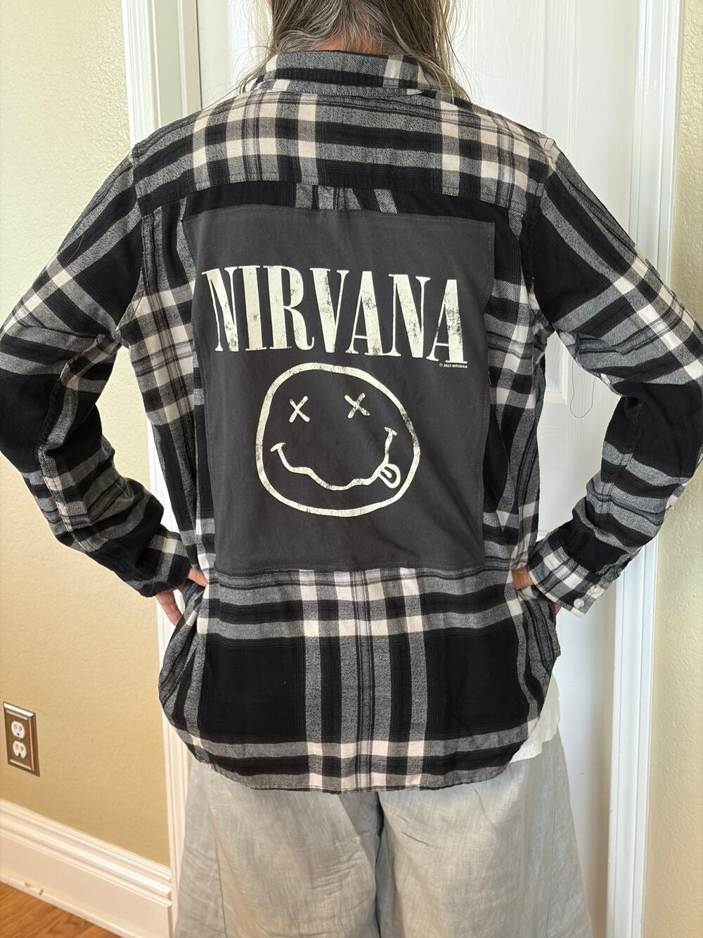 Nirvana Upcycled Flannel Shirt Size XL X-large